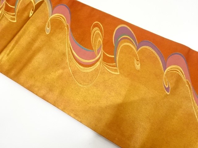 JAPANESE NAGOYA OBI / UNUSED / WOVEN LINE DRAWING